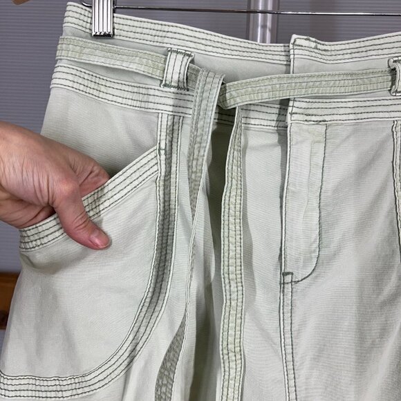 Anthro Pilcro & the Letterpress‎ Washed Chino Light Green A-Line Mini Skirt Sz 8 - Picture 3 of 10